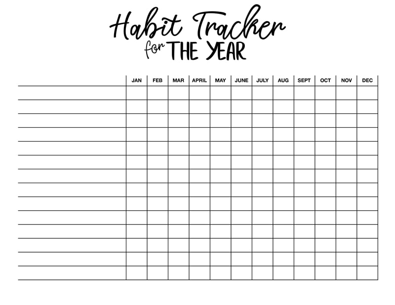 printable bullet journal habit tracker