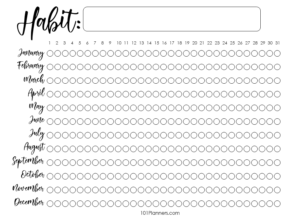printable bullet journal habit tracker
