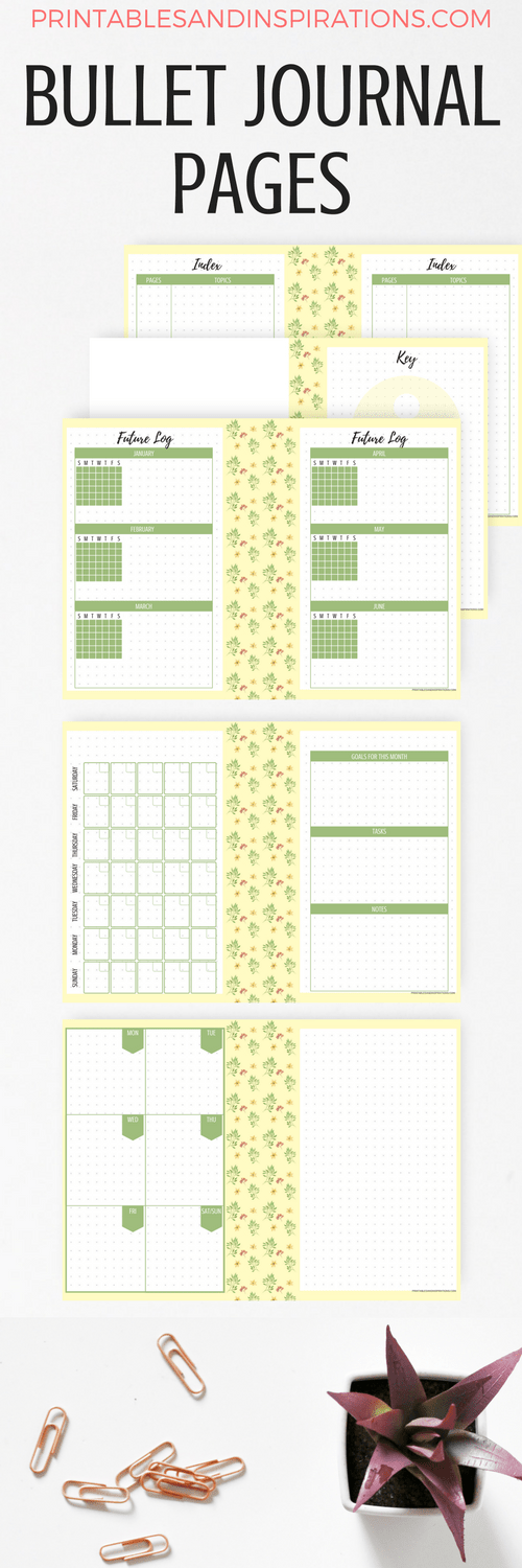 printable bullet journal pages 2018