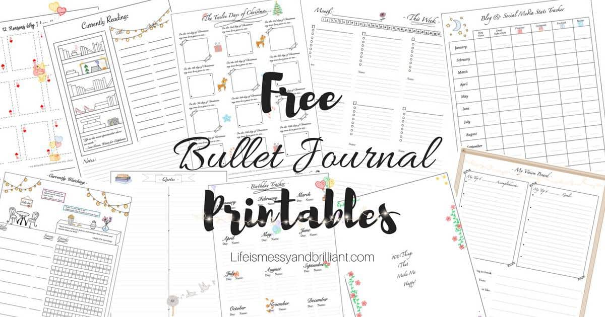 printable bullet journal stencils