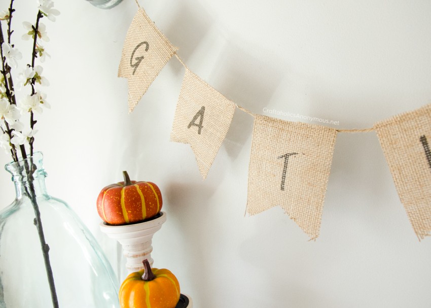 Craftaholics Anonymous® | Thanksgiving Burlap Banner - Free Printable