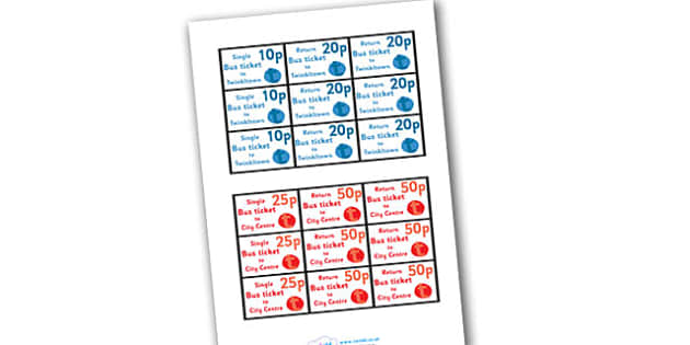 printable bus tickets for role play