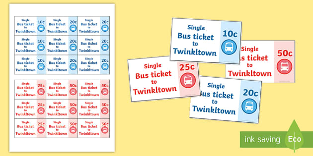 printable bus tickets for role play