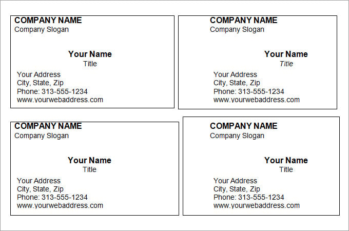 printable business cards template free