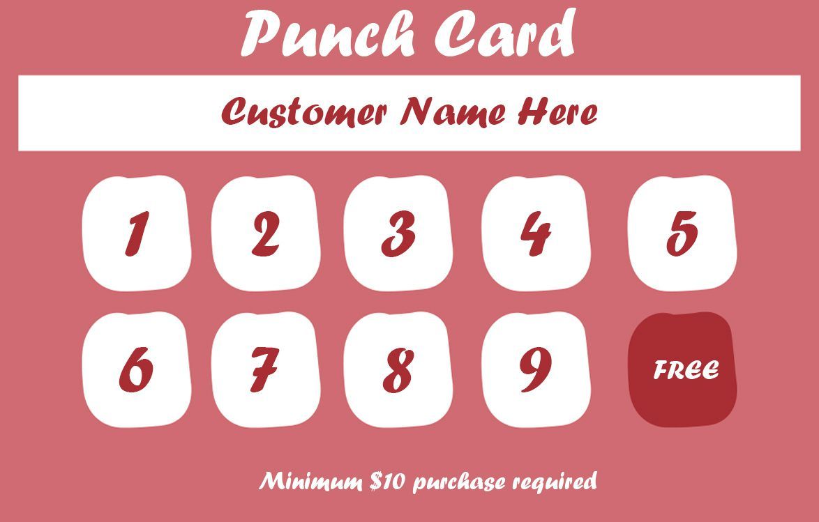 printable business punch cards