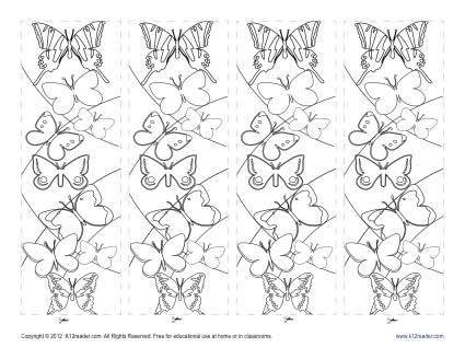 printable butterfly bookmarks
