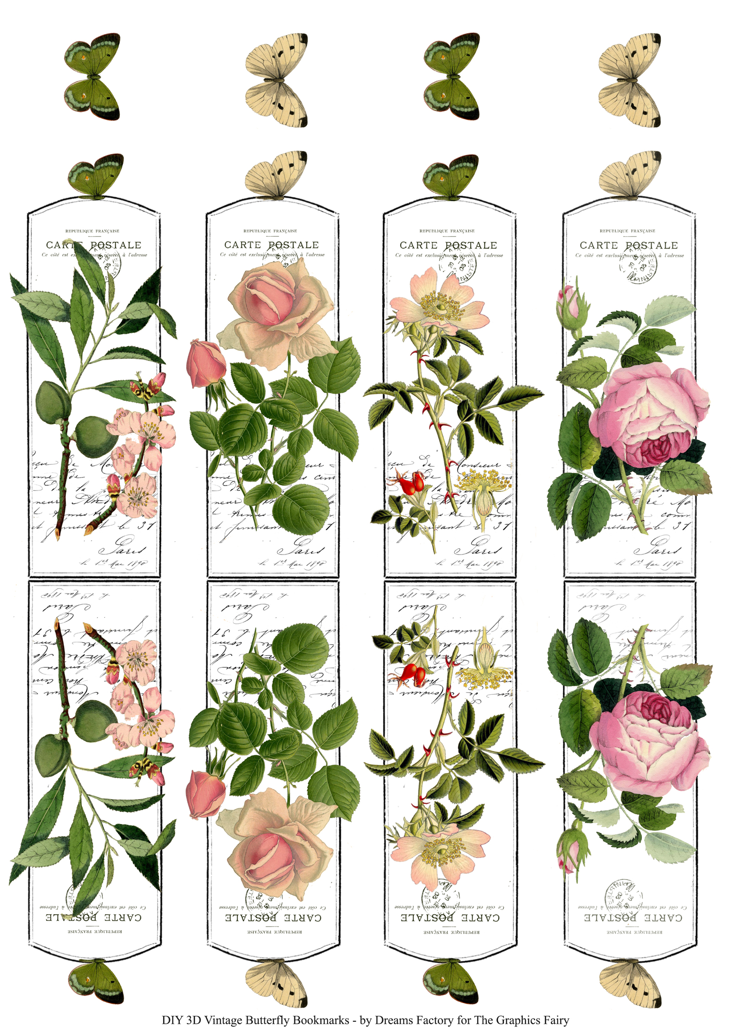 printable butterfly bookmarks