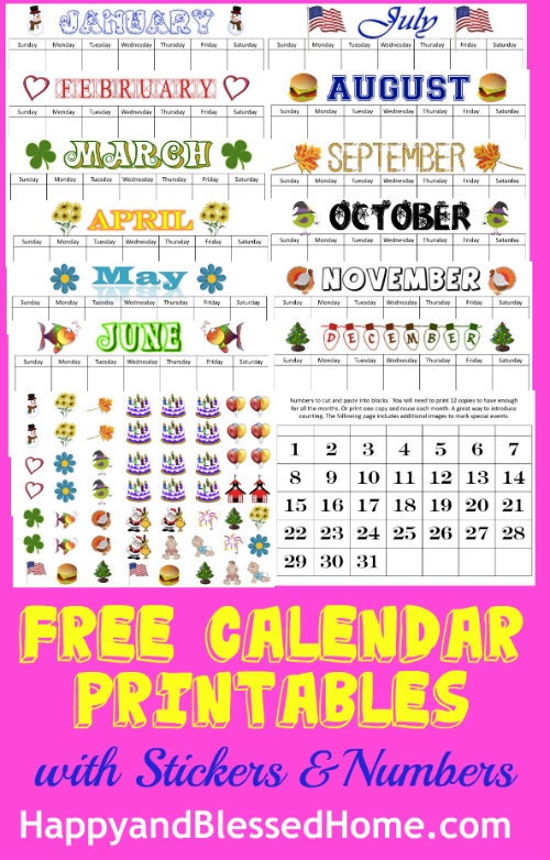 printable calendars for preschool