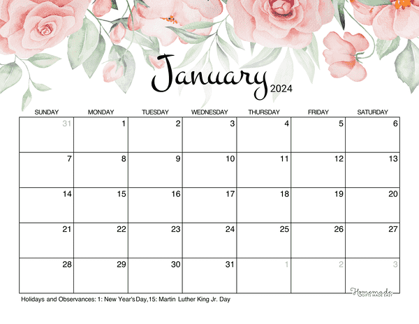 Printable Calendar | Free Printable Monthly Calendars to Download ...