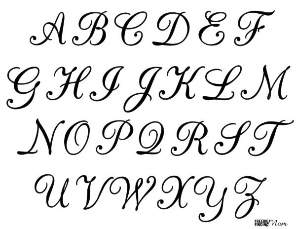 5 Free Printable Alphabet Calligraphy Letters - Freebie Finding ...