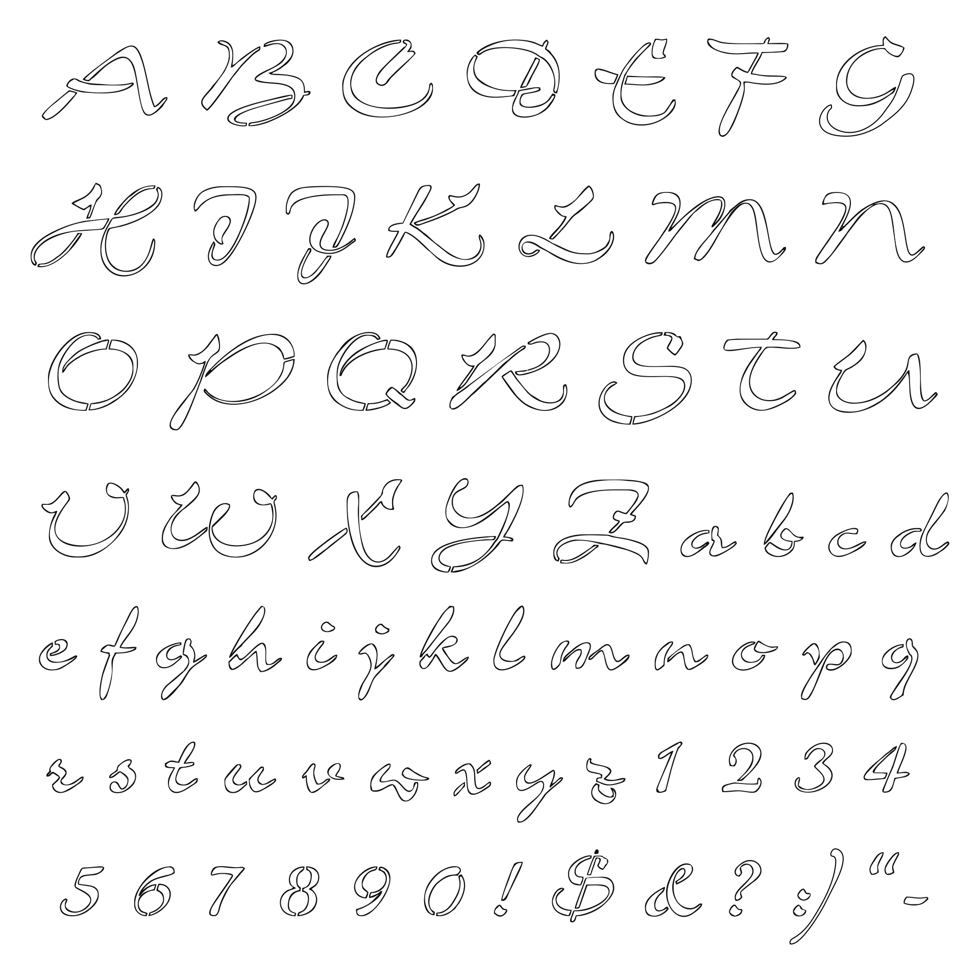 printable calligraphy stencil letters