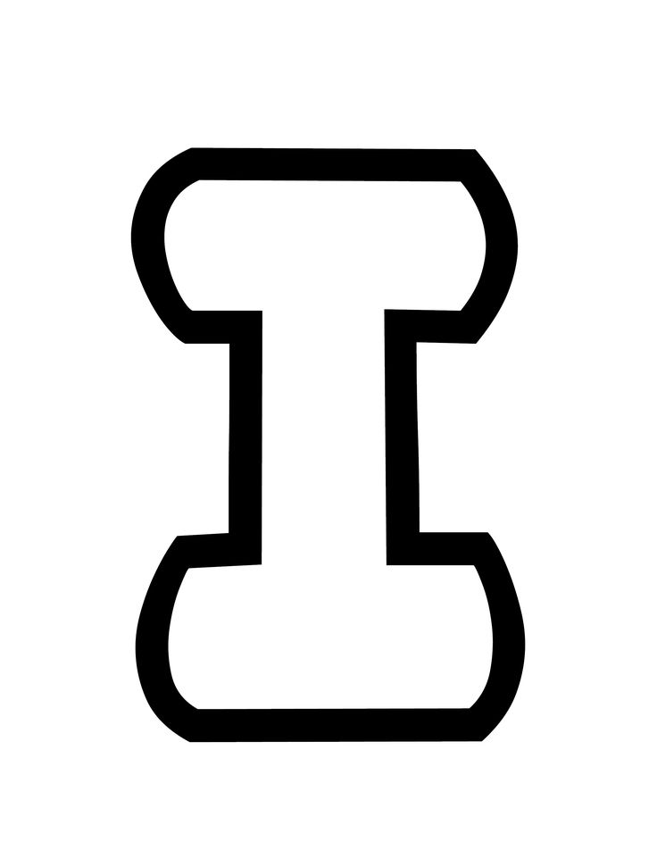 Printable Bubble Letter I Stencil
