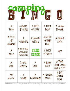 printable camping bingo cards