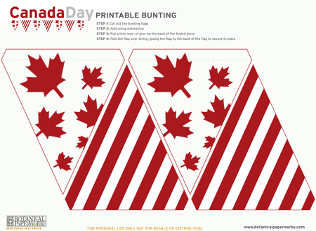 free printables} Flag Bunting for Canada Day - Botanical PaperWorks