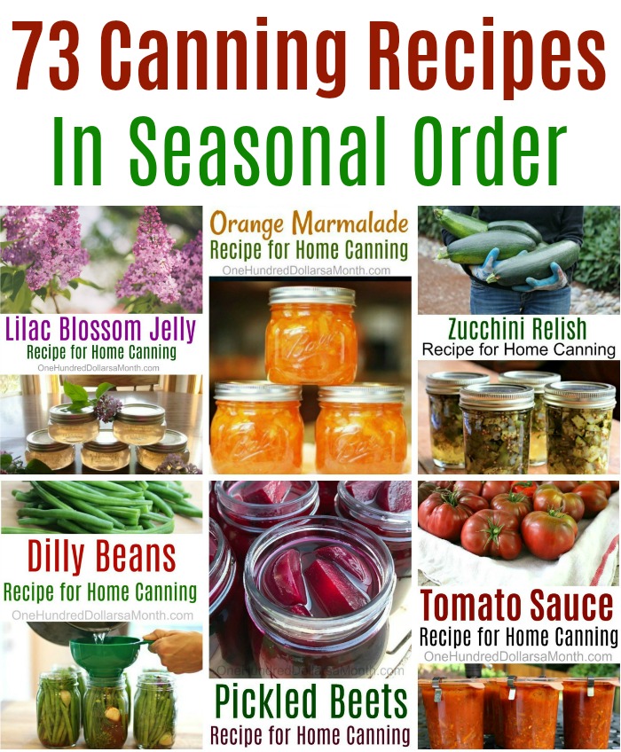 73 Canning Recipes In Seasonal Order - One Hundred Dollars a Month