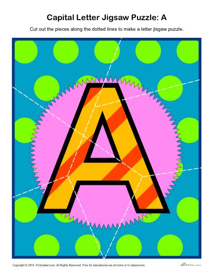 Capital Letter Jigsaw Puzzle: A | Printable Puzzle Activity