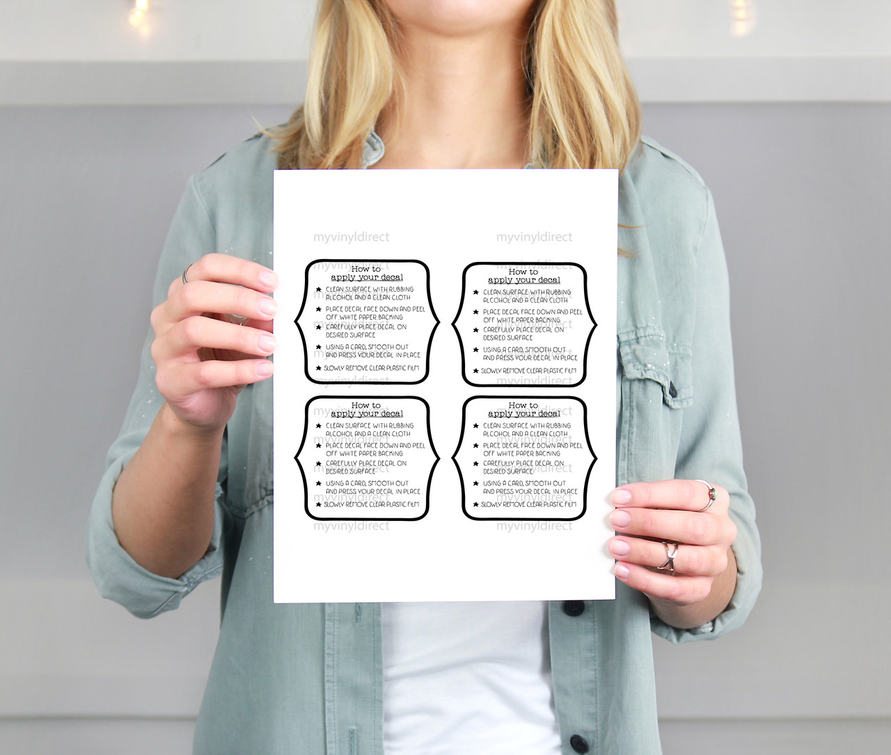 Application &  Care Instructions Printable Digital Files (4pk)