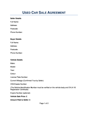 Car Sale Receipt Template Uk - Fill Online, Printable, Fillable ...