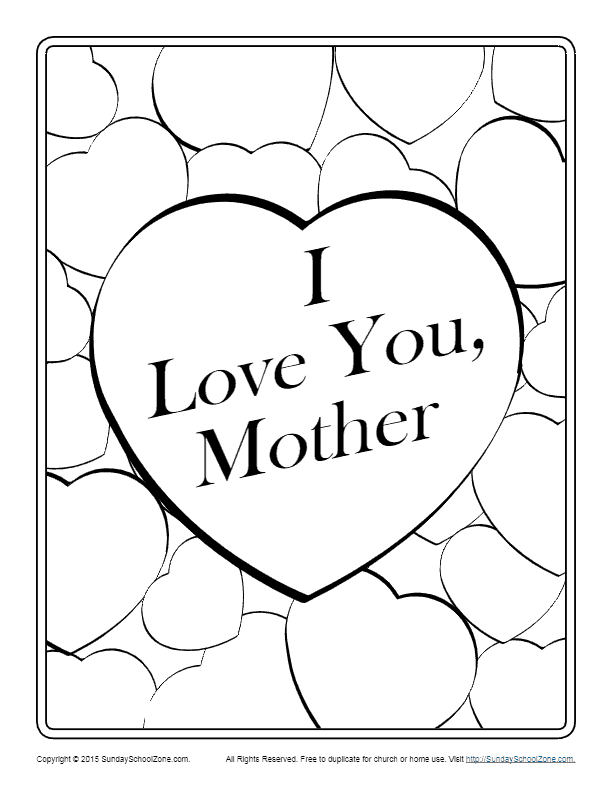 Free, Printable Mothers Day Greeting Cards on Sunday School Zone