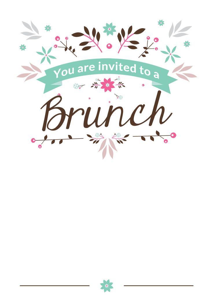 Flat Floral - Brunch &  Lunch Invitation Template (Free ...