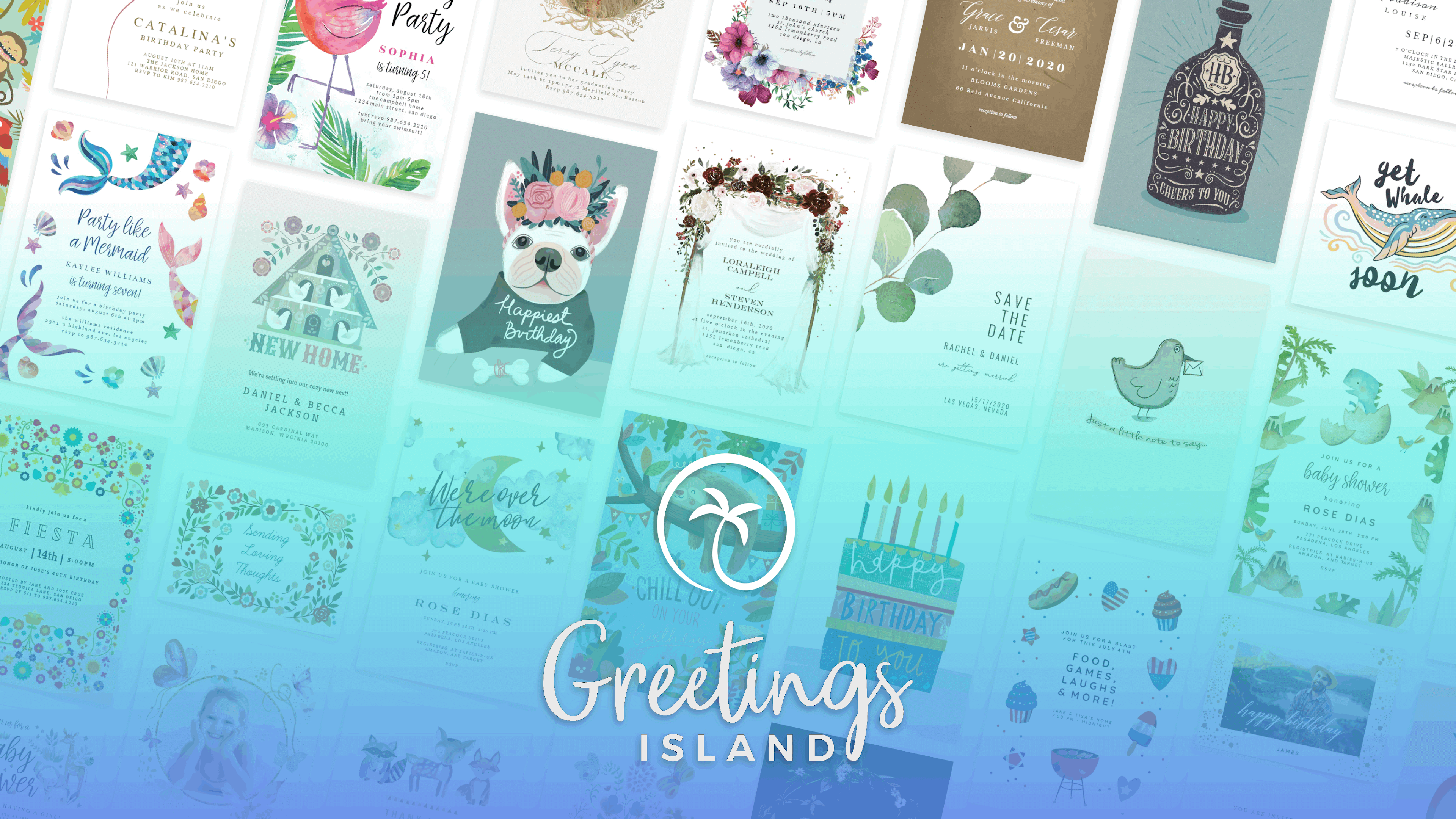 printable cards island greetings