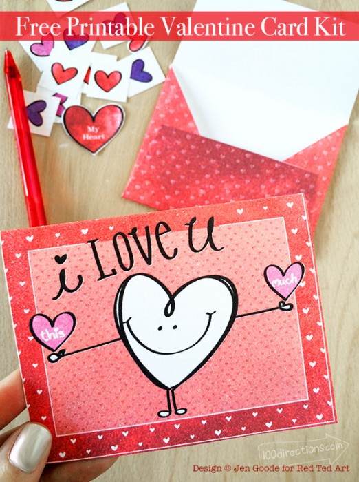 Make Your Own Valentine Card! (Free Printable) - Red Ted Art ...