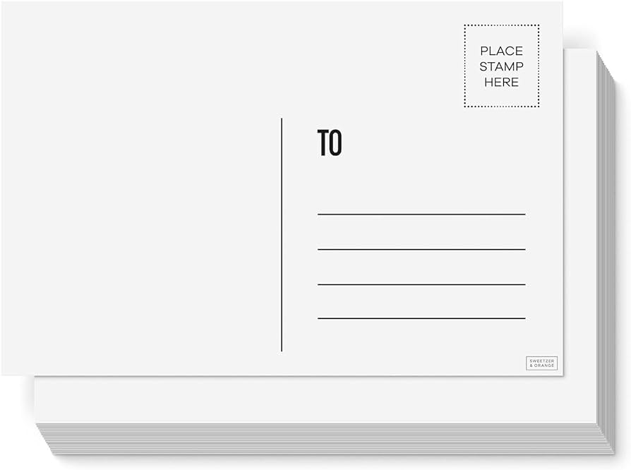 Sweetzer &  Orange Blank Postcards for Mailing. 60 White 4x6 Blank ...