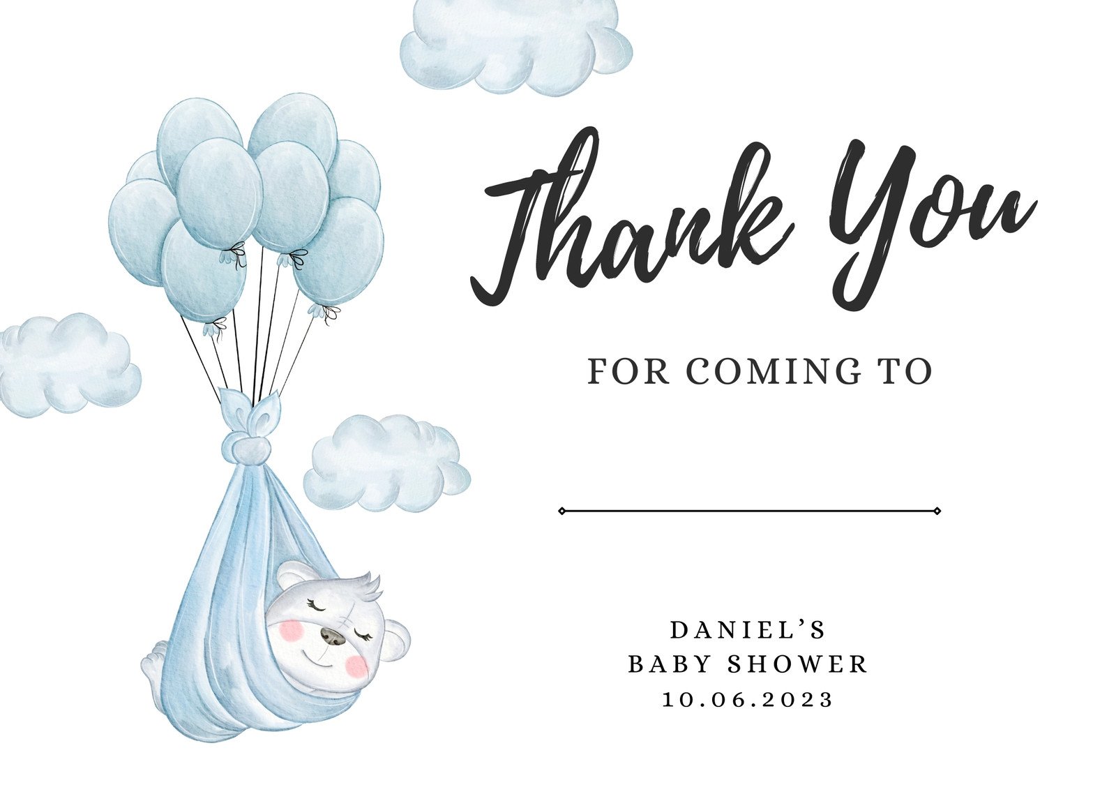 Free custom printable baby shower card templates 