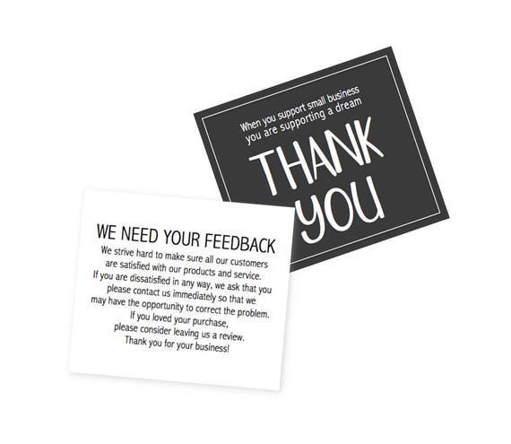 INSTANT DOWNLOAD We Need Your Feedback Review Thank You Cards DIY ...