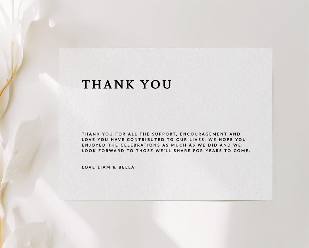 Elegant Wedding Printable Thank You Card Template Online ...