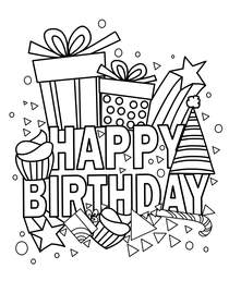 printable cards to color birthday