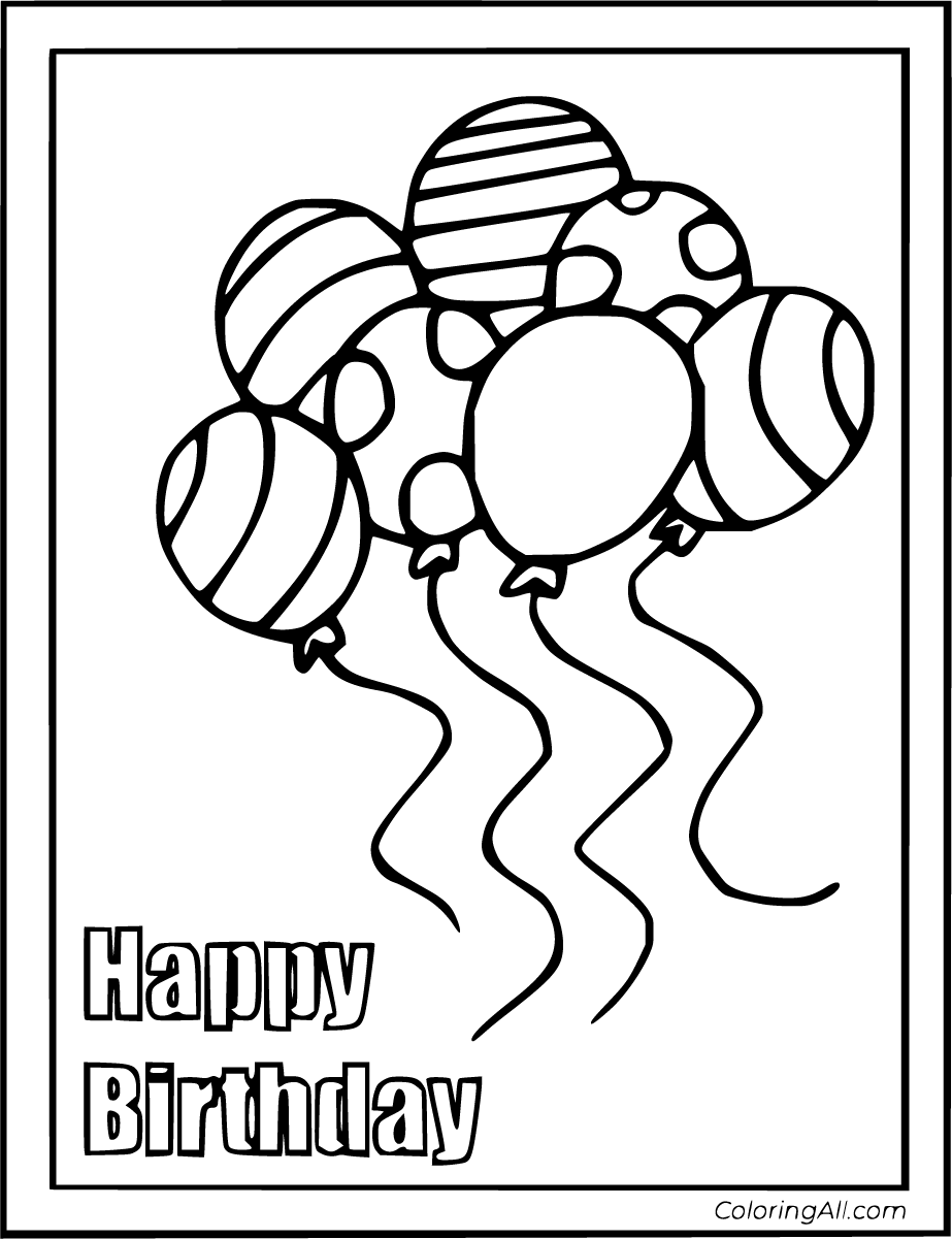 printable cards to color birthday