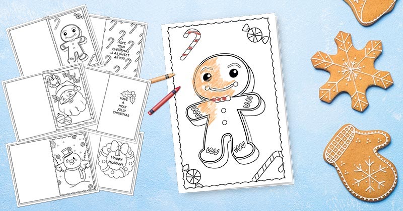 printable cards to color christmas