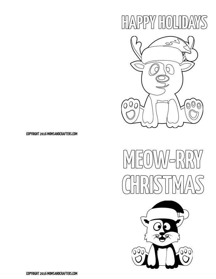 printable cards to color christmas