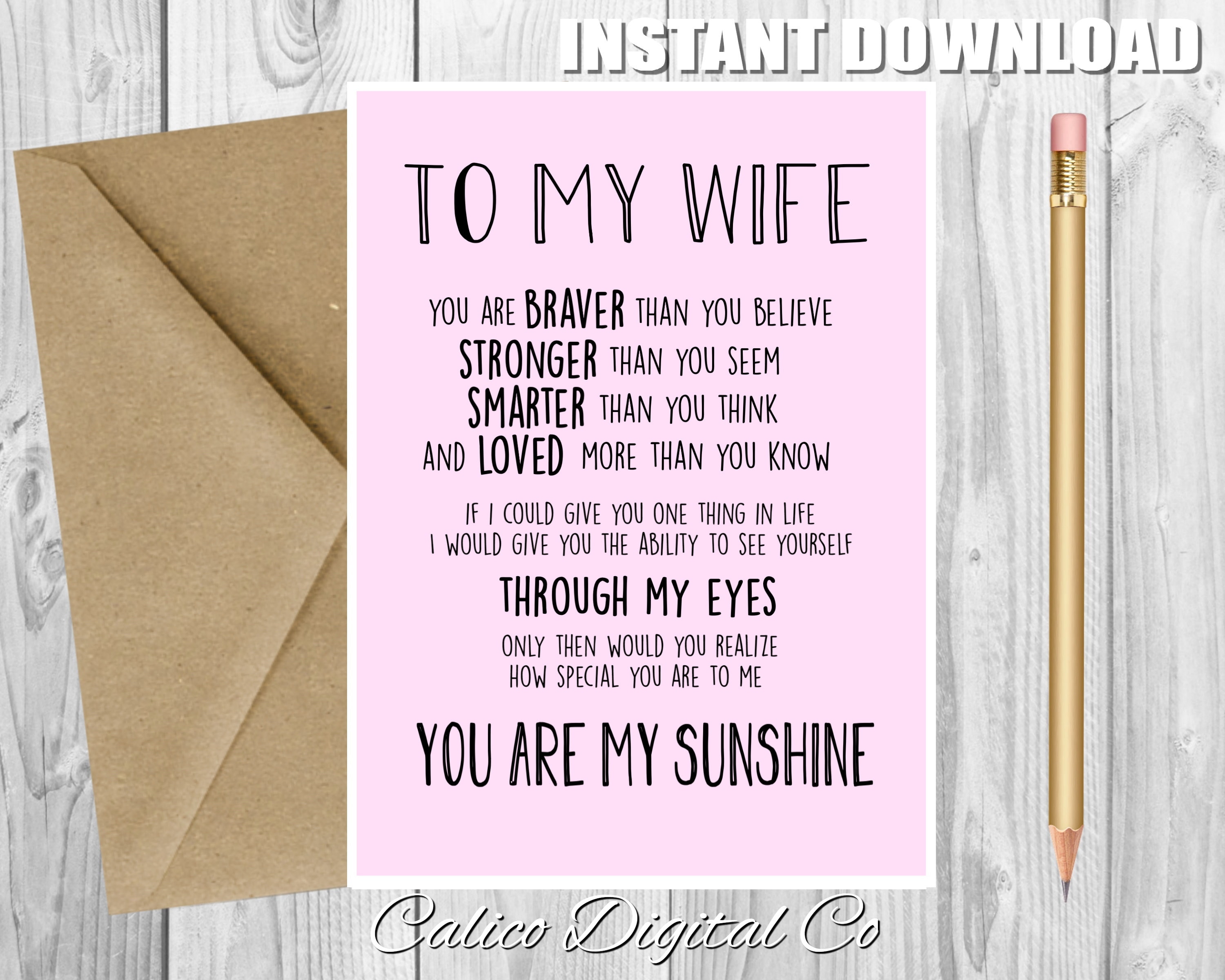 printable cards to wife