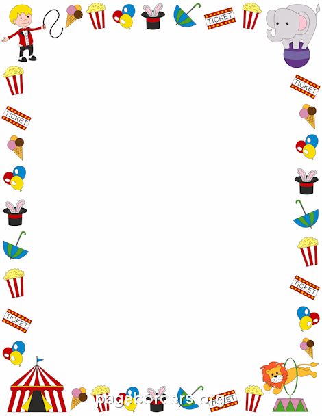Circus Border: Clip Art, Page Border, and Vector Graphics