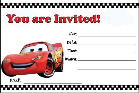 printable cars invitations free