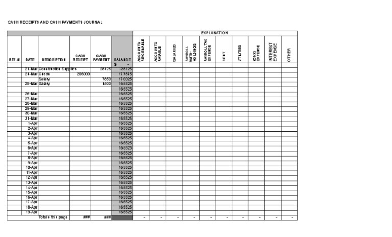 Cash Receipts Journal Template Excel | PDF | Receipt | Payments