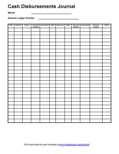 printable cash receipts journal