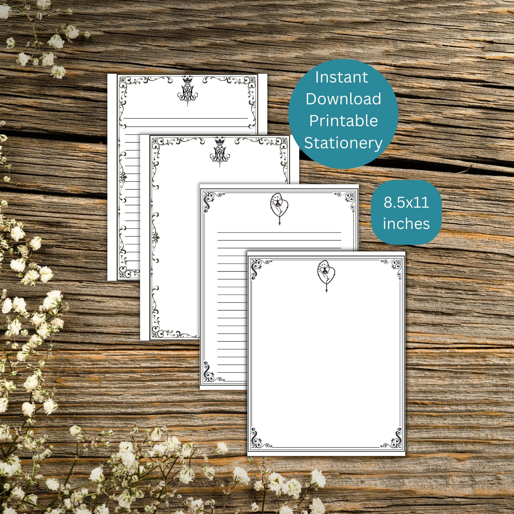 printable catholic stationery