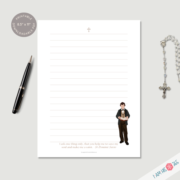 Printable Catholic Stationery | Catholic Saints Letter