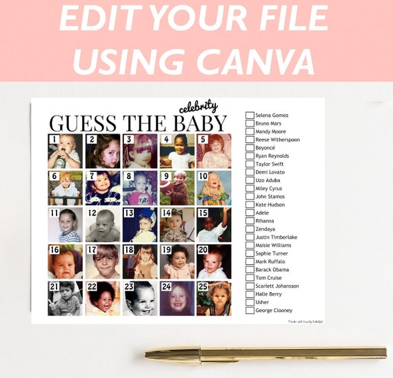printable celebrity baby pictures quiz