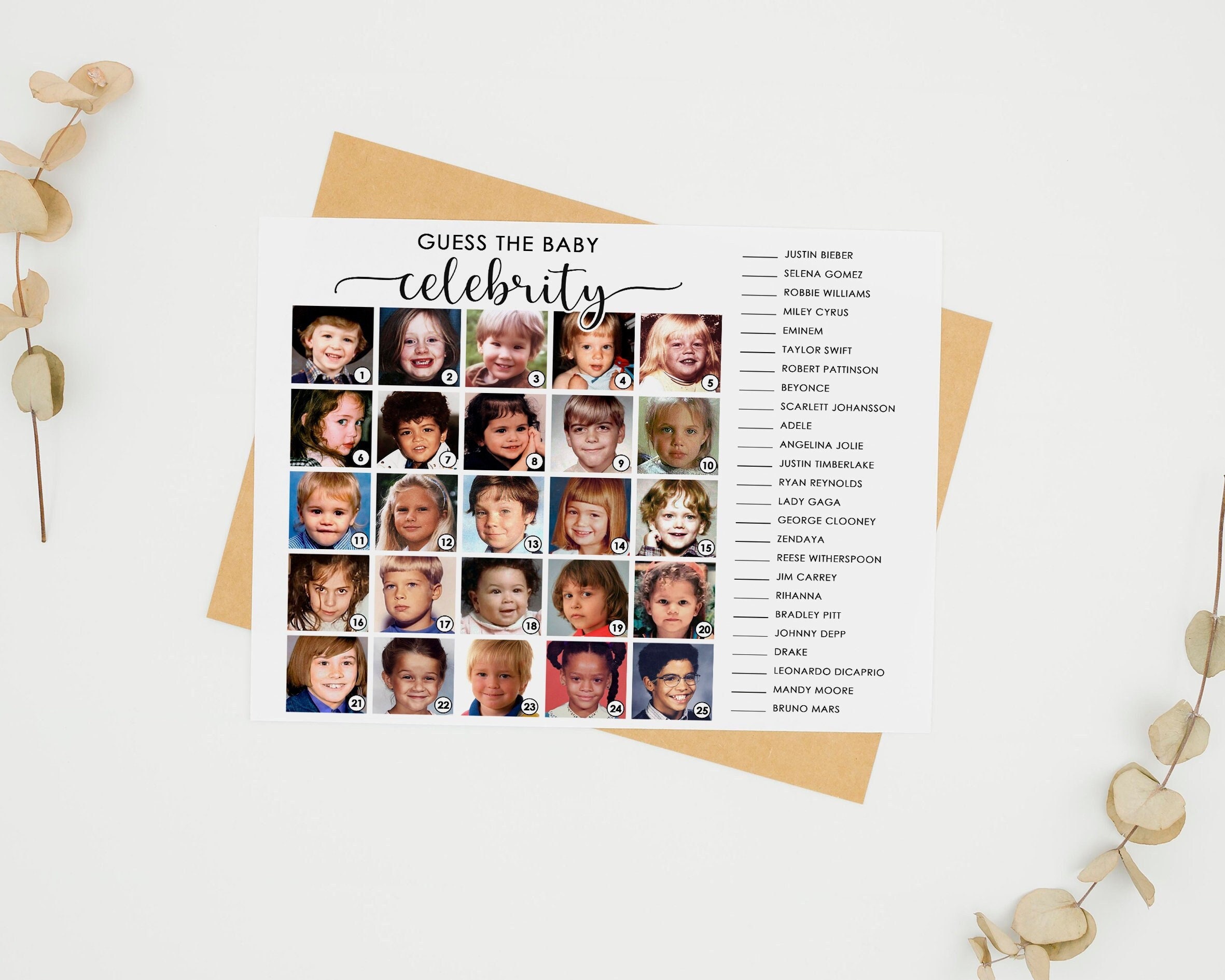 printable celebrity baby pictures quiz