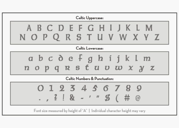Celtic Font Alphabet Stencil | Letter Stencils | Stencils Online