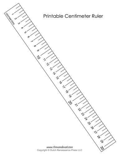 Printable Centimeter Ruler - Tims Printables