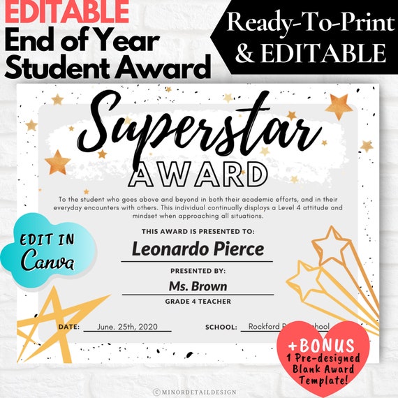 printable certificates and awards