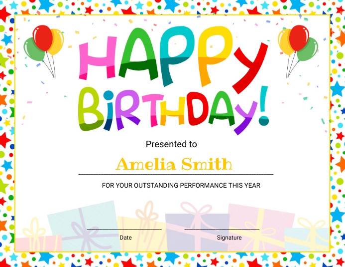 Happy Birthday Certificate Template PosterMyWall Worksheets Library Happy Birthday Certificate Template PosterMyWall Worksheets Library