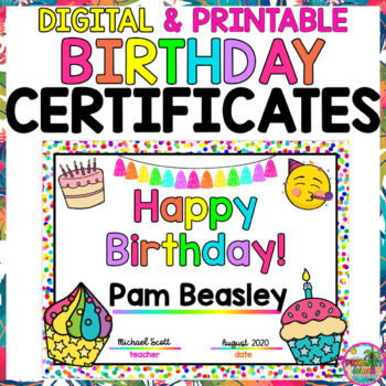 printable certificates birthday
