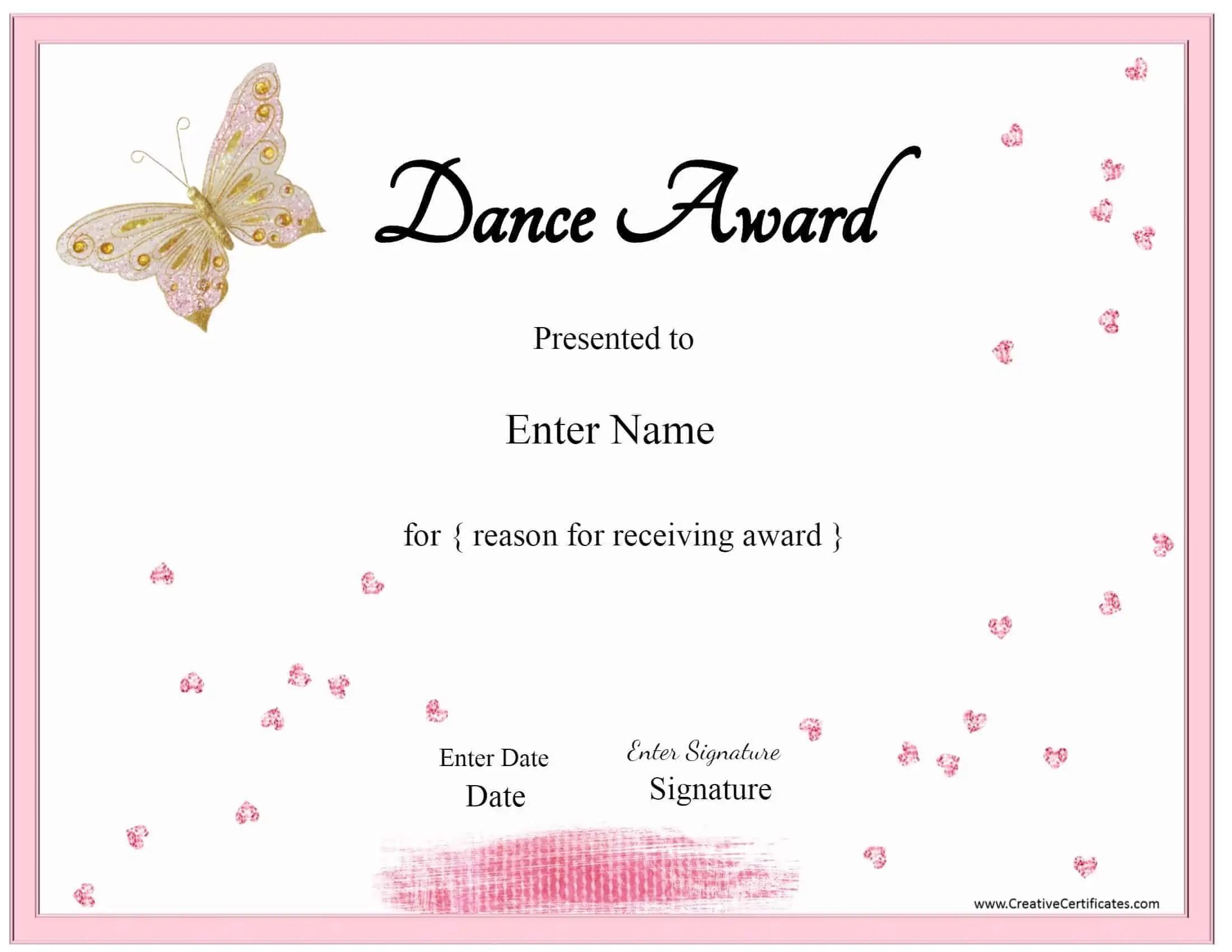 Free Dance Certificate Template - Customizable and Printable