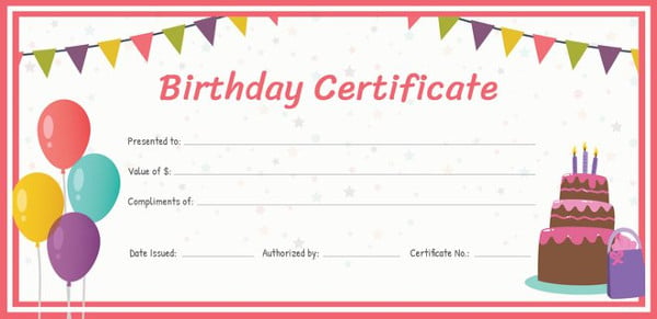 printable certificates for birthday